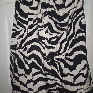 Primark Black and White Zebra A-Line Skirt
